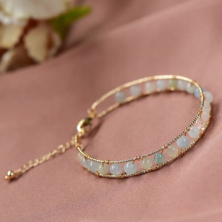 Narural Morganite Gemstone Bracelet