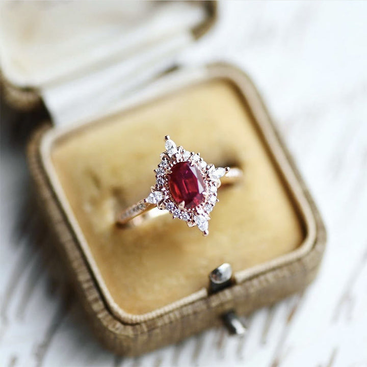 Olivenorma Vintage Ruby "Miss Rose" Atmosphere Ring