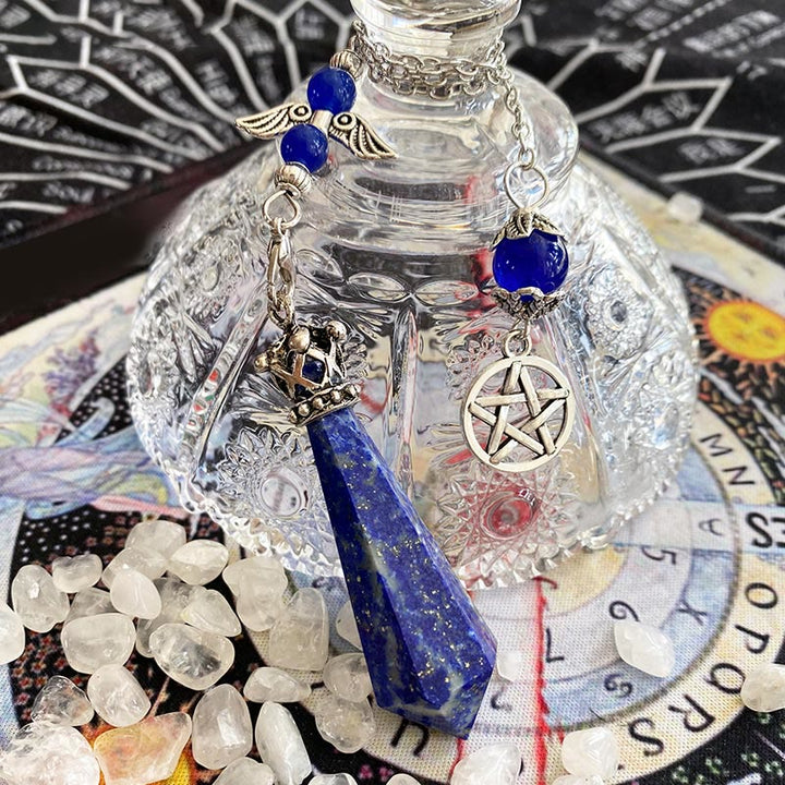 Olivenorma Lapis Lazuli Crystal Crown Wings Pendulum