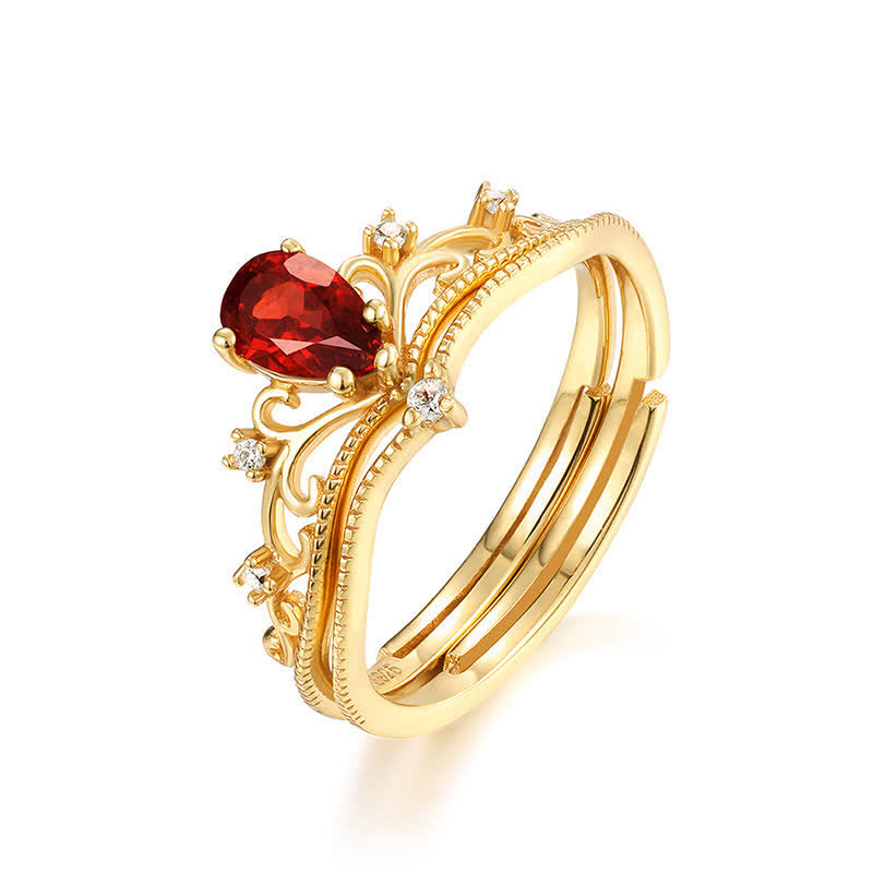 Olivenorma Garnet Crown Modelling Adjustable Ring