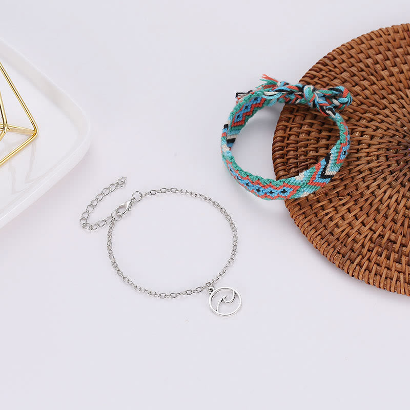 Olivenorma Handwoven Cotton Rope OM Pendant Bracelet Anklet