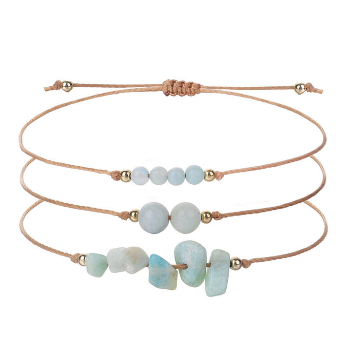 Olivenorma Gravel Beaded Braided Bracelet Set