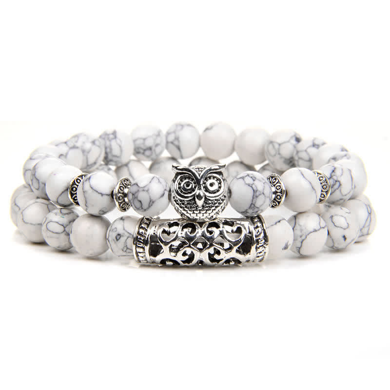 Olivenorma Owl Natural Crystal Beads Bracelet