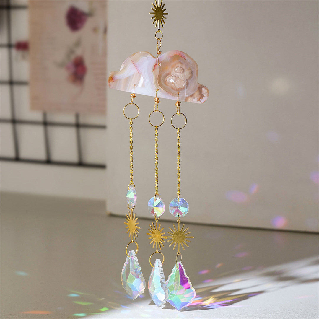 Olivenorma Natural Crystal Cloud Suncatcher Wind Chime