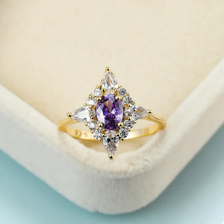 FREE Today: Elegant Amethyst with Zircon Gold Ring  - image 3