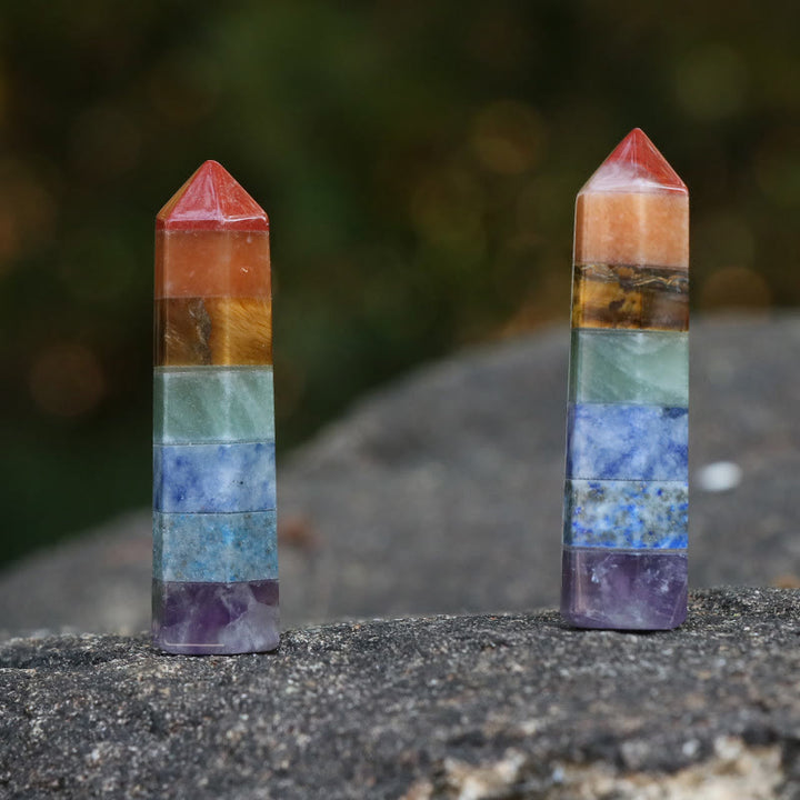 Olivenorma Chakra Hexagonal Column Ornaments Crystal Wands