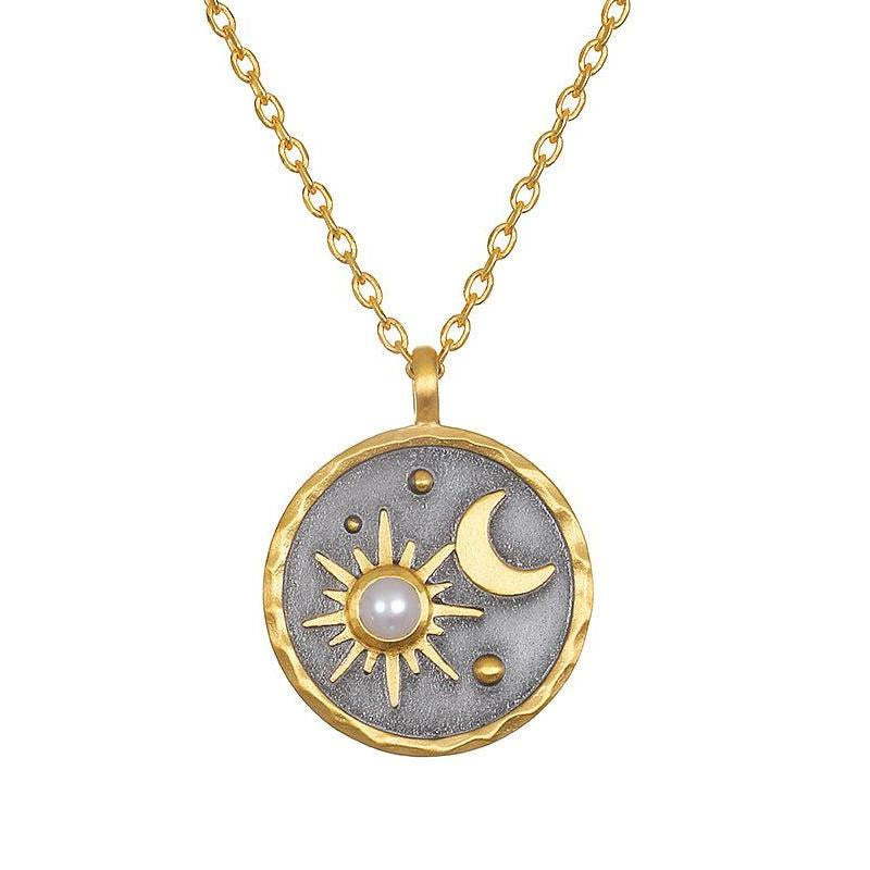 Olivenorma "Day and Night"-Sun & Moon Birthstone Necklace