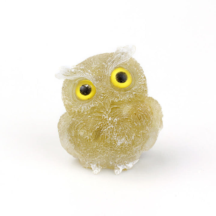 Olivenorma Natural Crystal Owl Gemstone Decoration