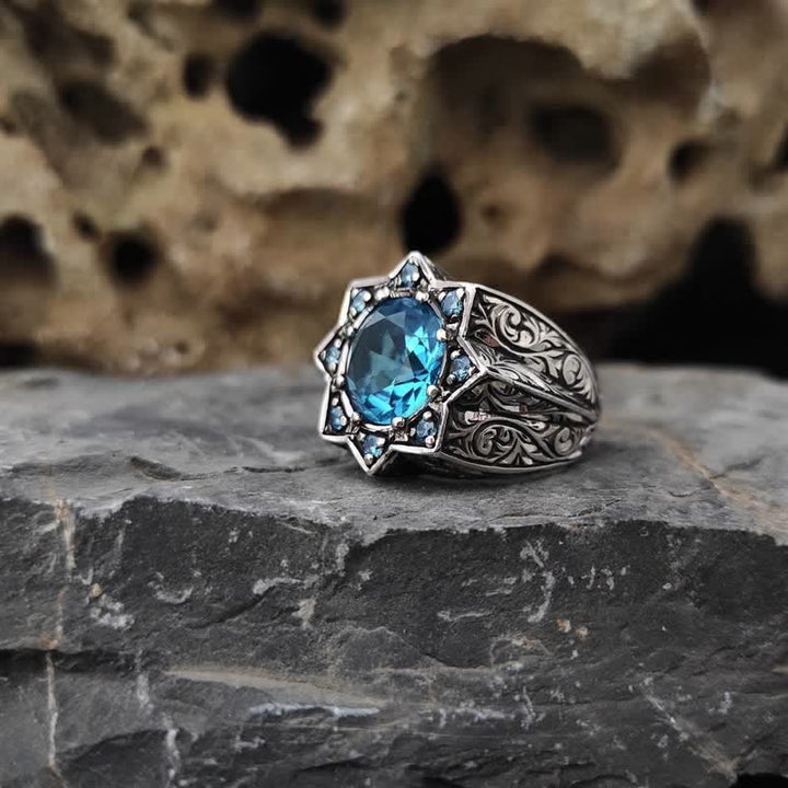 Olivenorma Vintage Octagonal Star Sapphire Ring