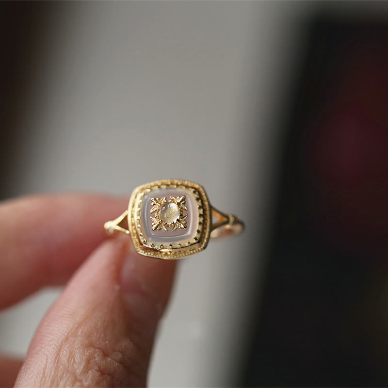 Olivenorma Square Clear Quartz Vintage Ring - image 5