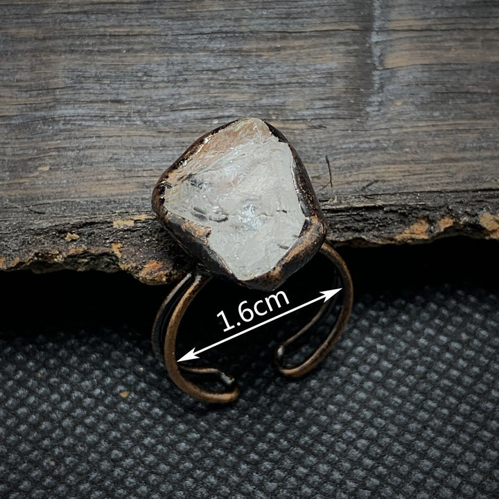 Olivenorma Natural Irregular Raw Stone Twelve Birthstone Adjustable Ring