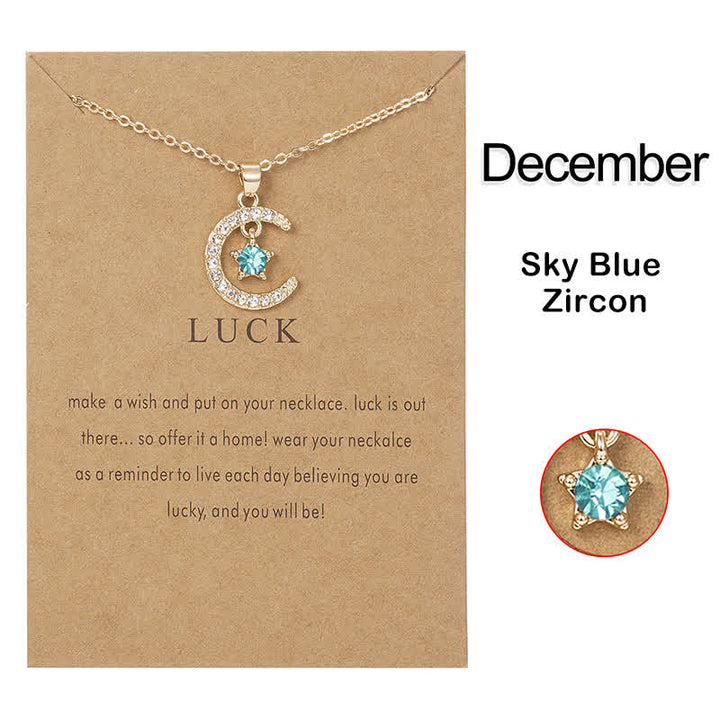Olivenorma Month Birthstone Star Creative Gift Card Necklace - image 29