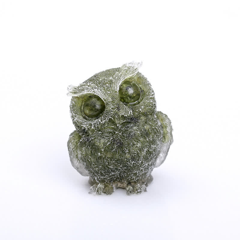 Olivenorma Natural Crystal Resin Owl Gemstone Decoration