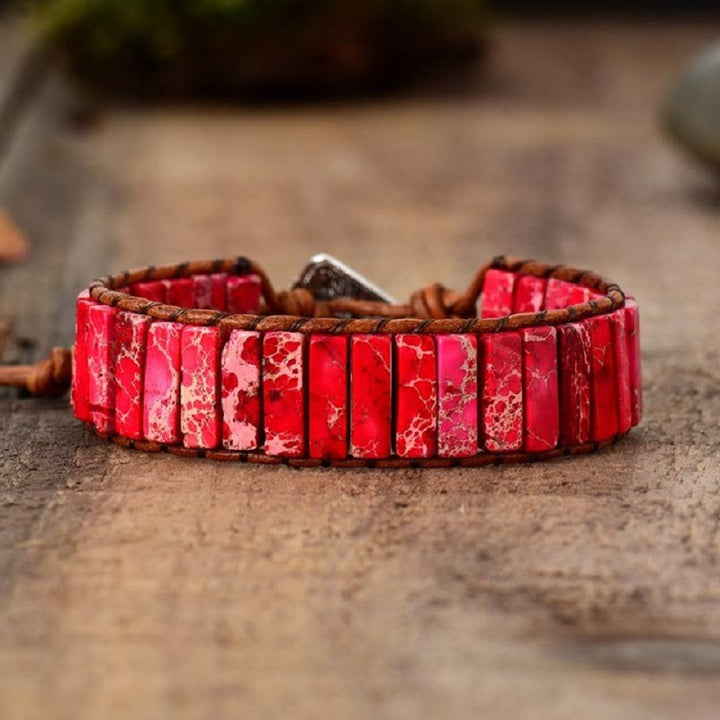 Olivenorma Emperor Stone Chakra Energy Bracelet  - Rose Red Emperor Stone - image 6