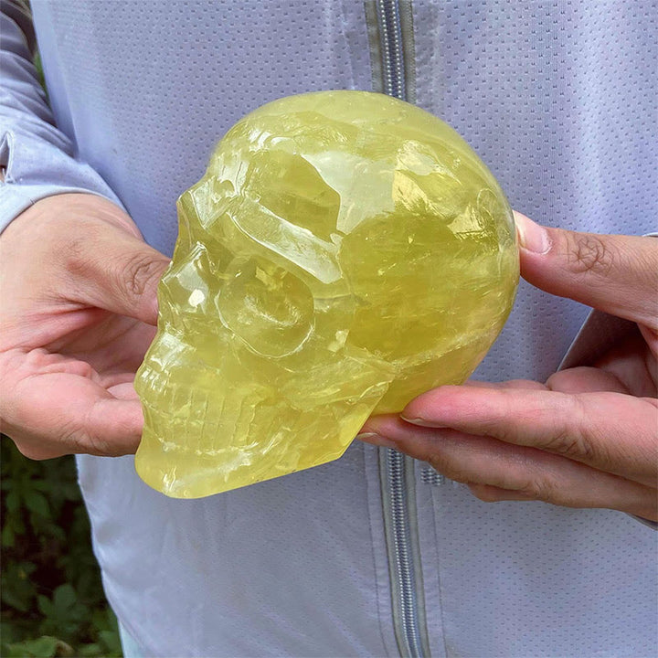 Olivenorma 10cm Natural Citrine Gemstone Decoration Crystal Skull