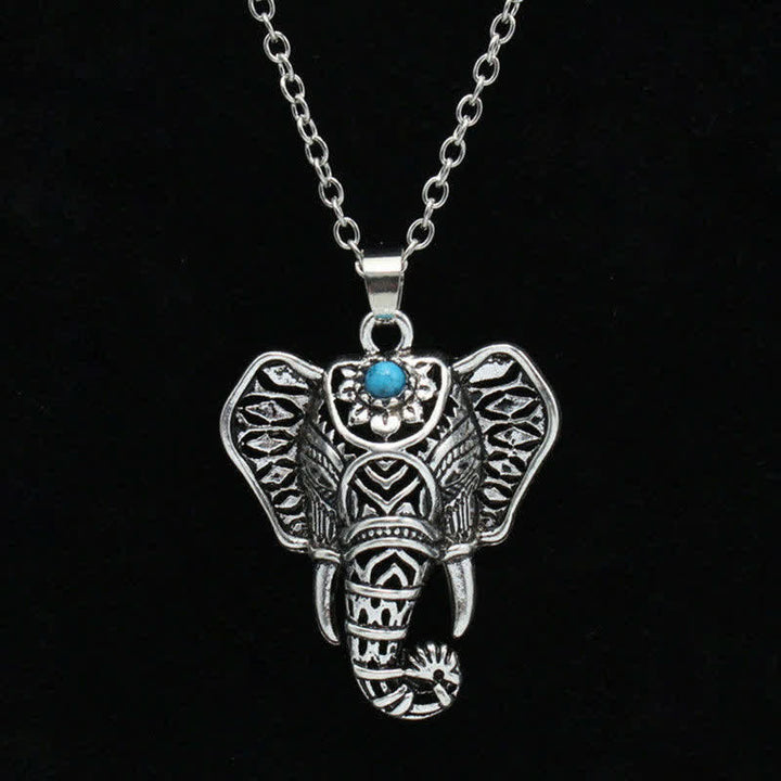 Olivenorma Vintage Turquoise Elephant Necklace - image 7