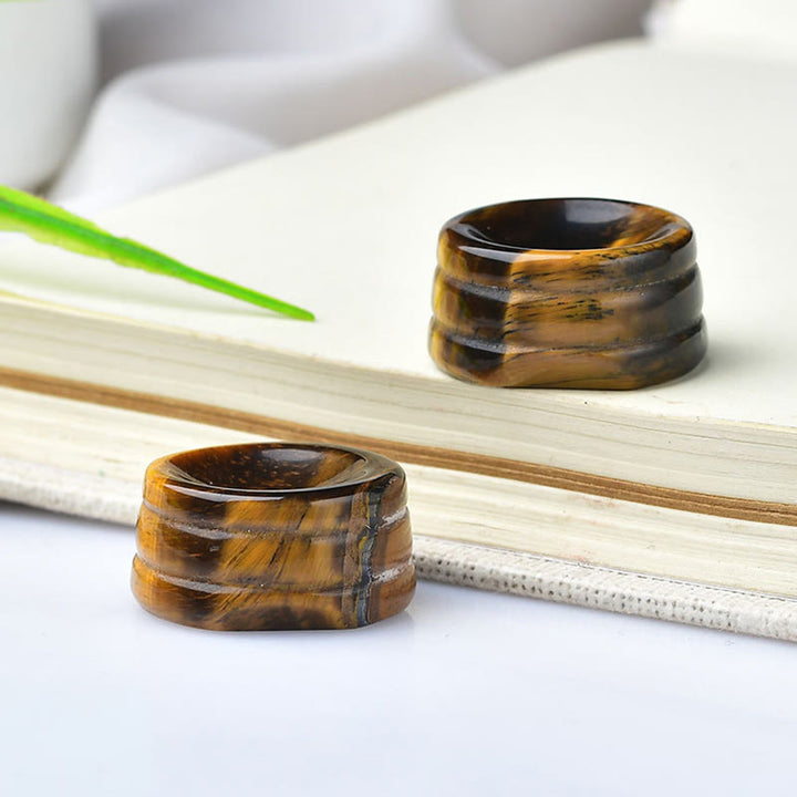 Olivenorma Natural Mineral Crystal Base Round Ball Holder Gemstone Decoration - Tiger Eye - image 4