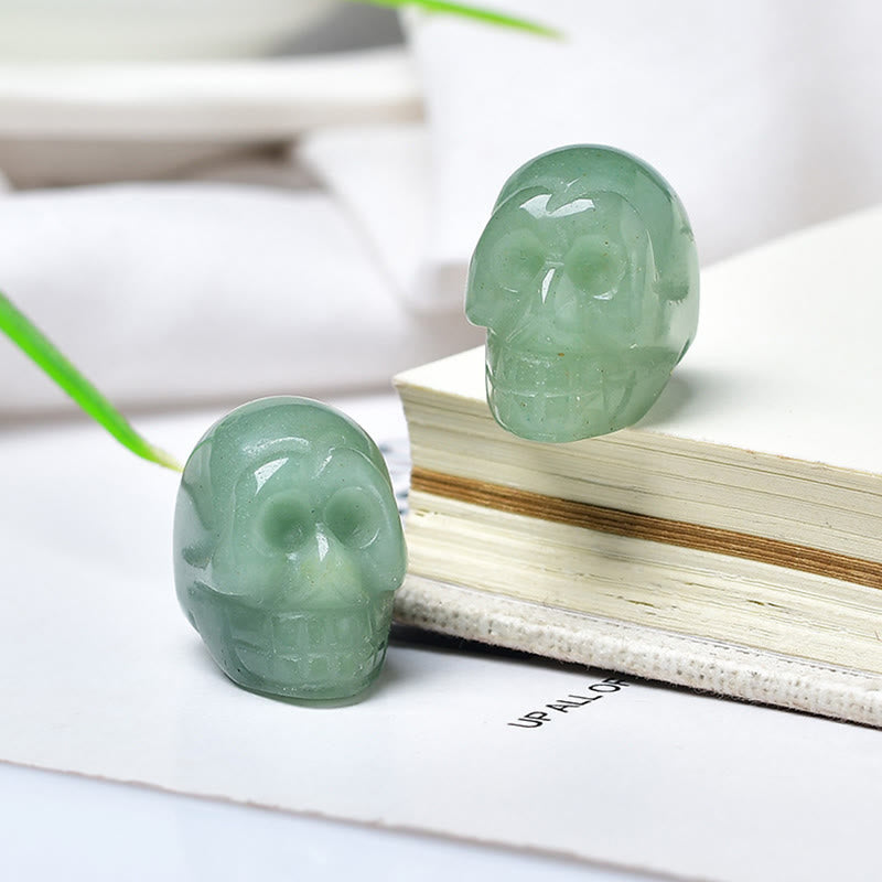 Olivenorma Crystal Mini Skull Halloween Gemstone Decoration - Green Aventurine - image 9