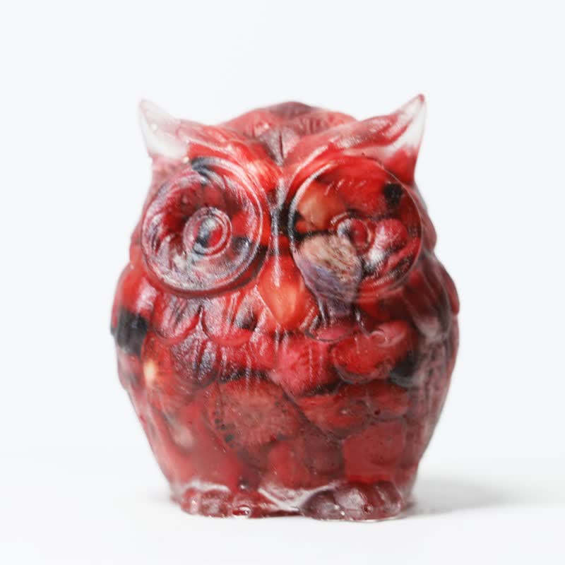 Olivenorma Natural Crystal Cute Owl Gemstone Decoration