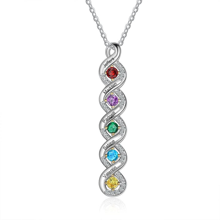 Olivenorma Women Birthstone Engraved Name Necklace