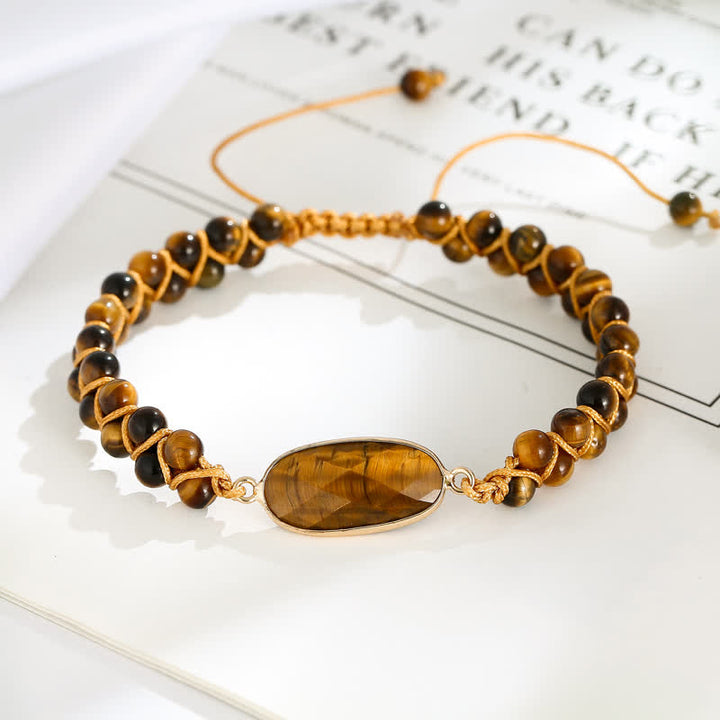 Olivenorma Tiger Eye Beads Braided Bracelet