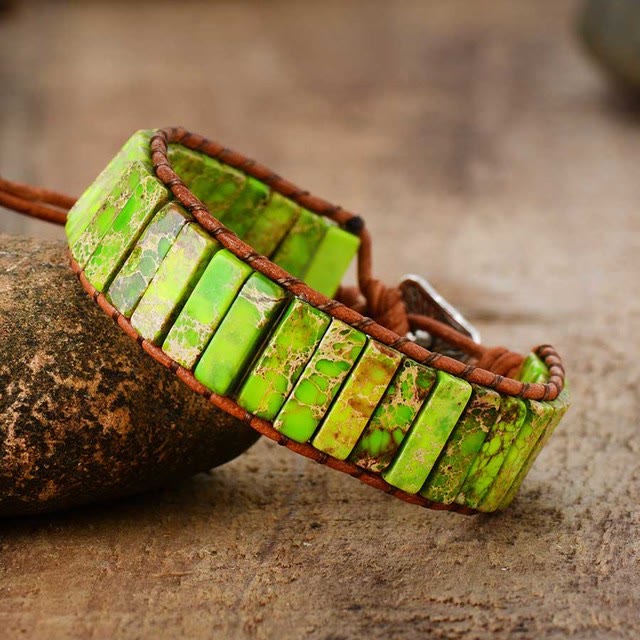 Olivenorma Emperor Stone Chakra Energy Bracelet  - Green Emperor Stone - image 8