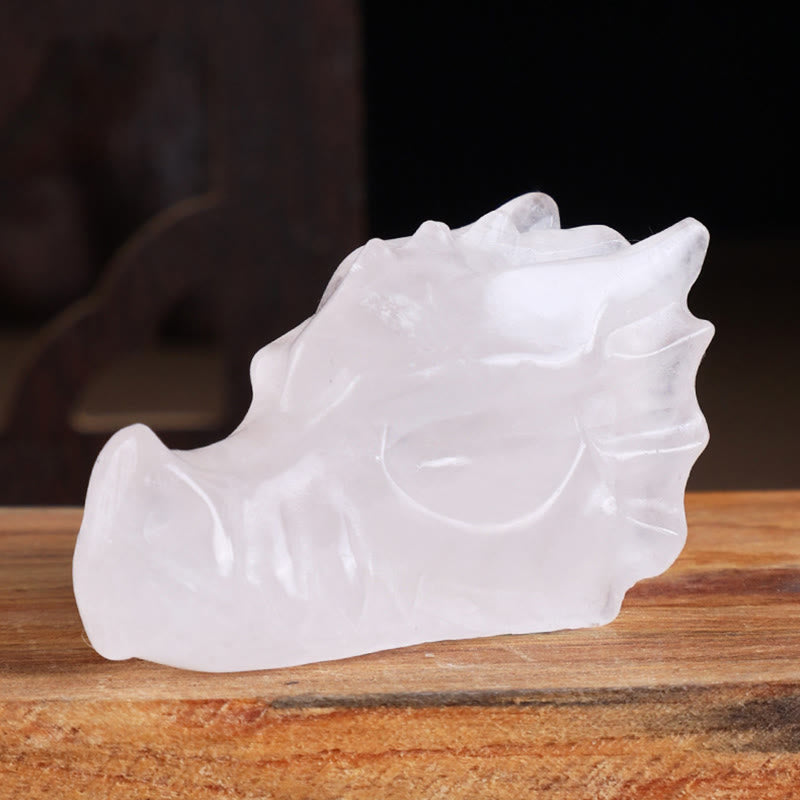 Olivenorma Crystal Stone Carving Dragon Head Gemstone Decoration - image 11