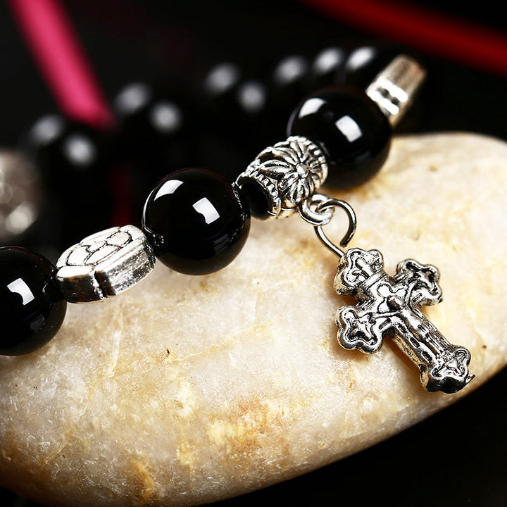 Olivenorma Natural Crystal Cross Symbol Bracelet