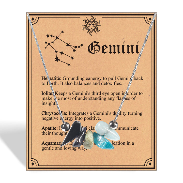 Olivenorma Natural Stone Zodiac Sign Choker Necklace