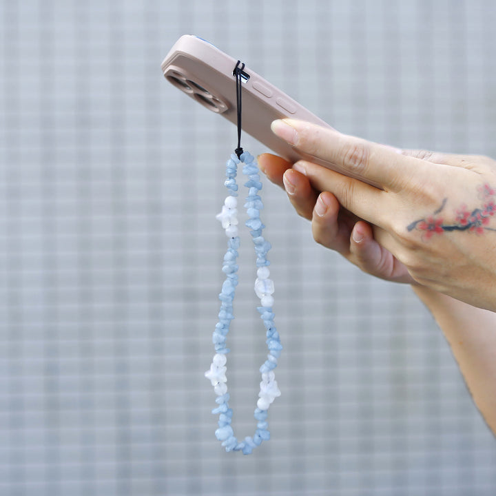 Olivenorma Handmade Crushed Stone Pearl Pentagram Beading Phone Strap
