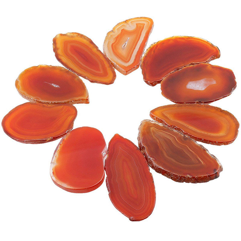 Olivenorma Natural Sliced Agate Gemstone Decoration - Red Agate - image 1