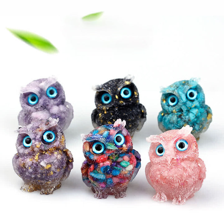 Olivenorma Wise Guardian Crystal Owl  Figurine Gemstone Decoration - image 3