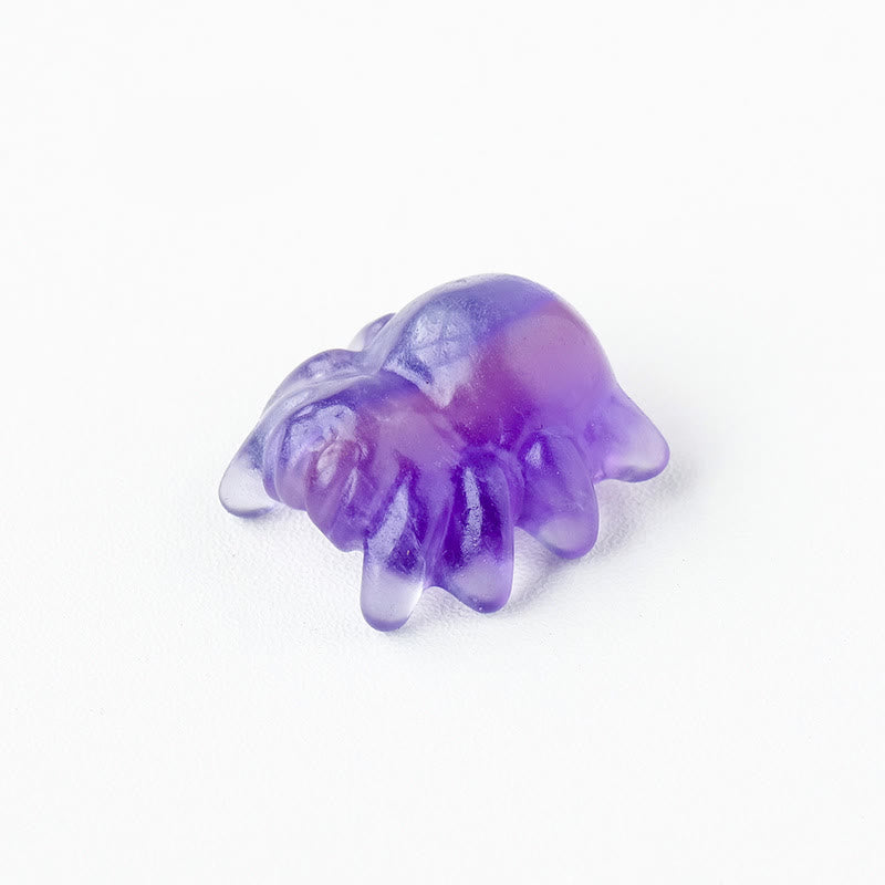 Olivenorma Natural Crystal Spider Carving Gemstone Decoration - Purple Fluorite - image 31
