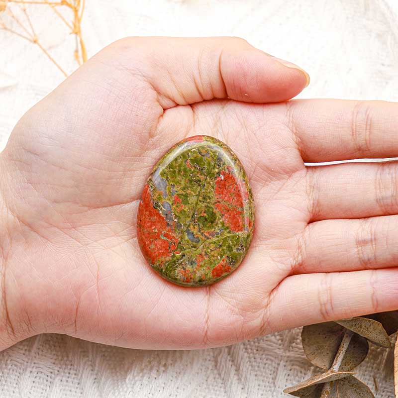 Olivenorma Unakite Healing Thumb Worry Stone