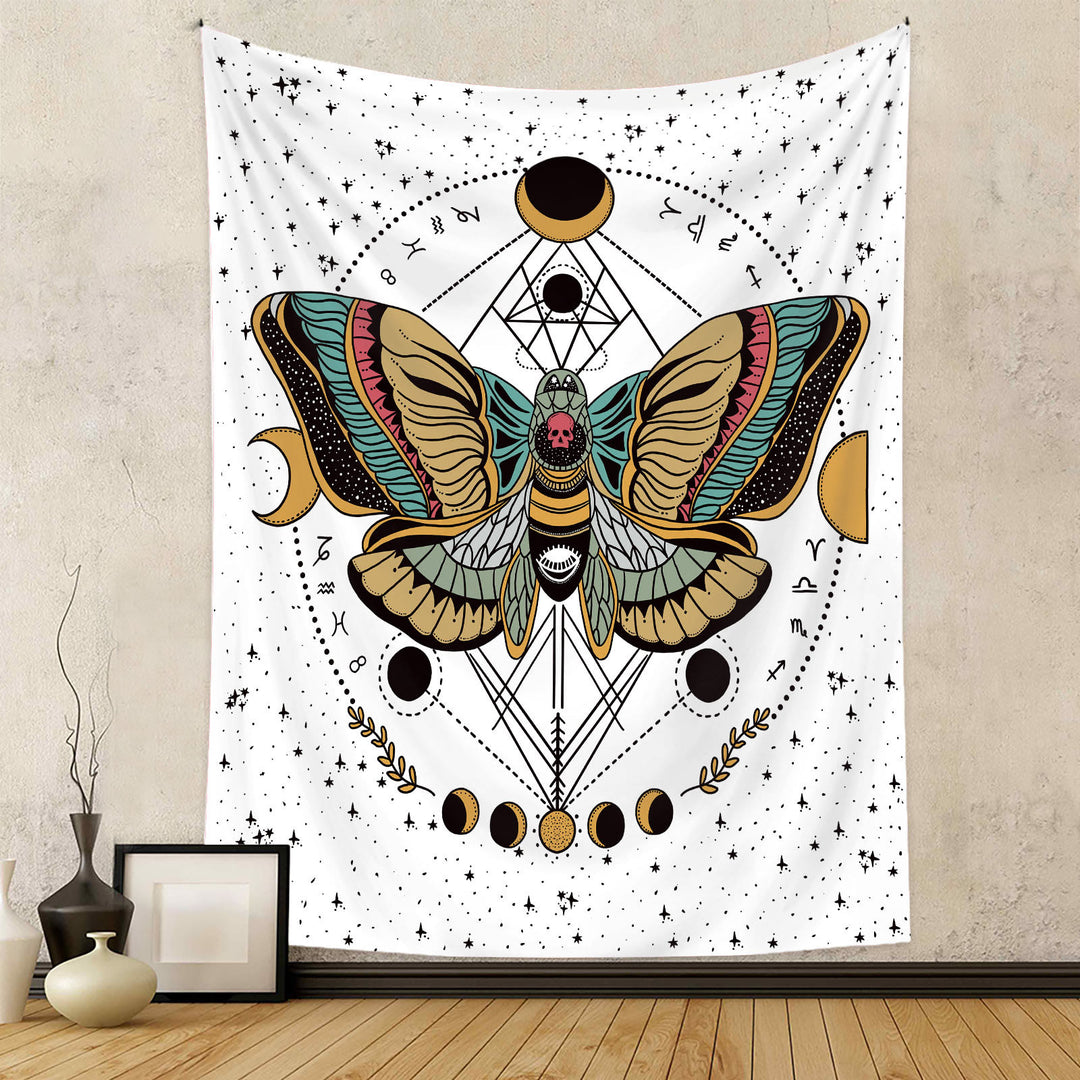 Olivenorma Moth Butterfly Black White Tapestry