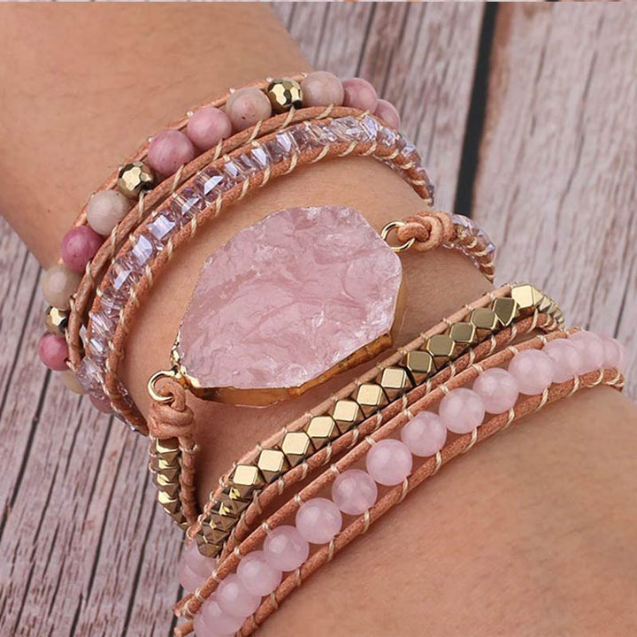 Olivenorma Rose Quartz Stone Bracelet