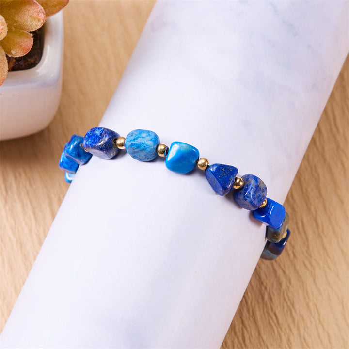 Olivenorma Natural Irregular Stone Beads Hand Woven Bracelet