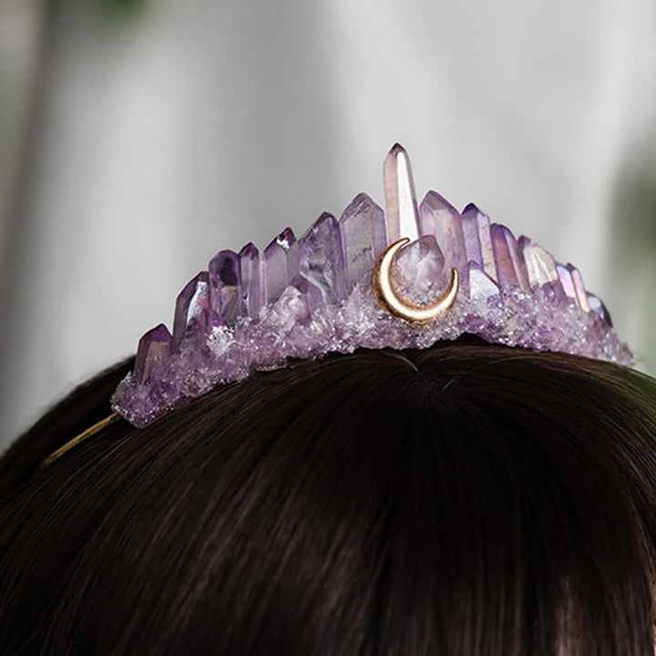 Olivenorma Amethyst Lilac and lavender Fairy Crystal Crown