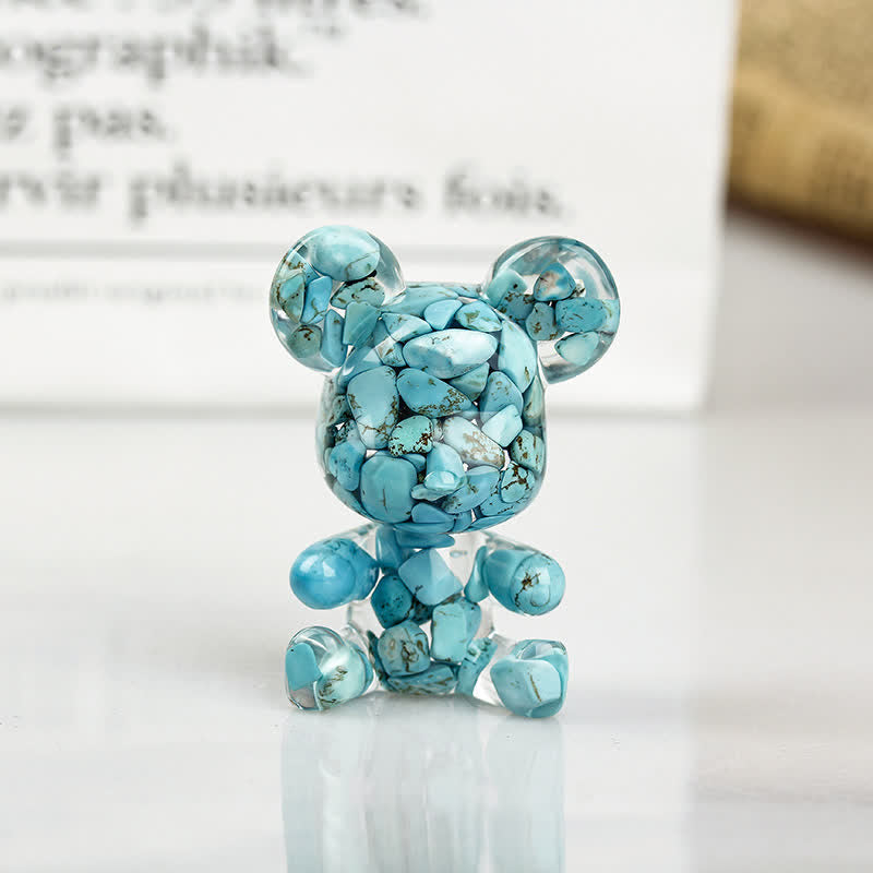 Olivenorma Cute Crystal Bear Gemstone Decoration - Turquoise - image 7