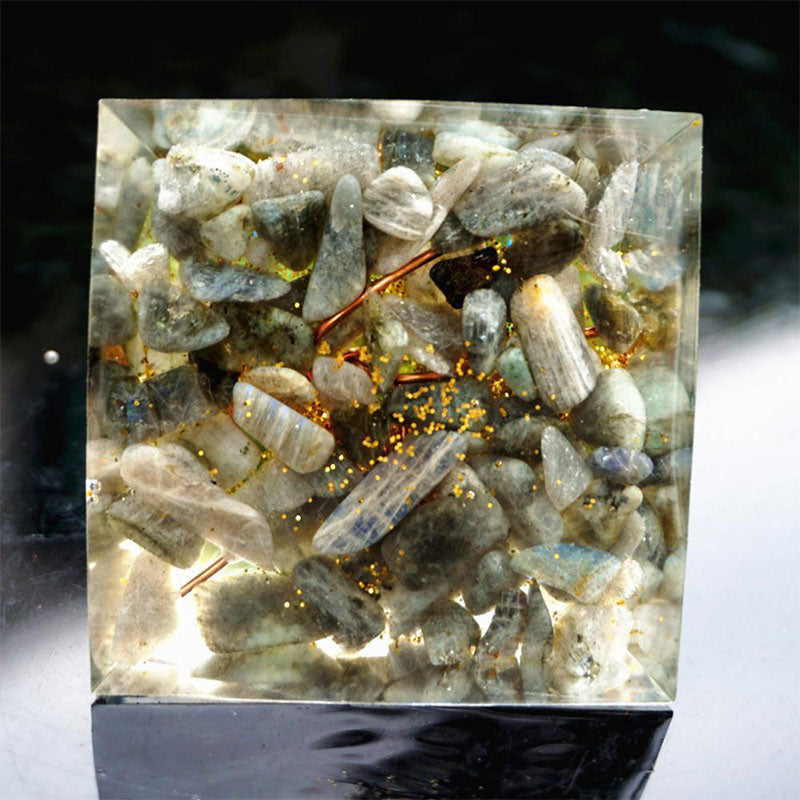 FREE Today: Moonlit Growth Peridot & Grey Moonstone Orgone Pyramid - image 6