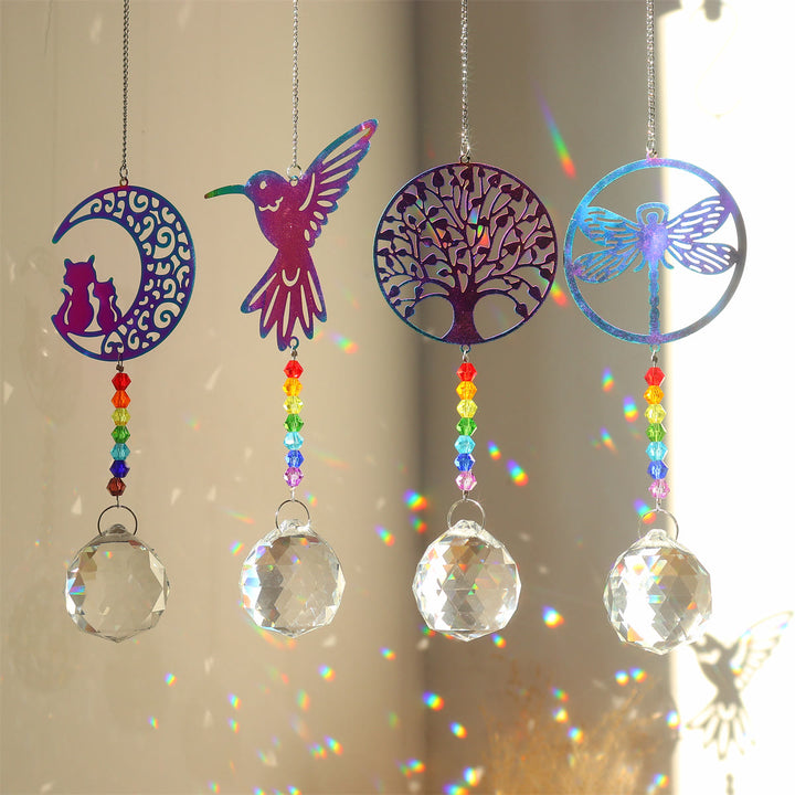 Olivenorma Clear Crystal Hanging Chakra Beads Wind Chime Suncatcher