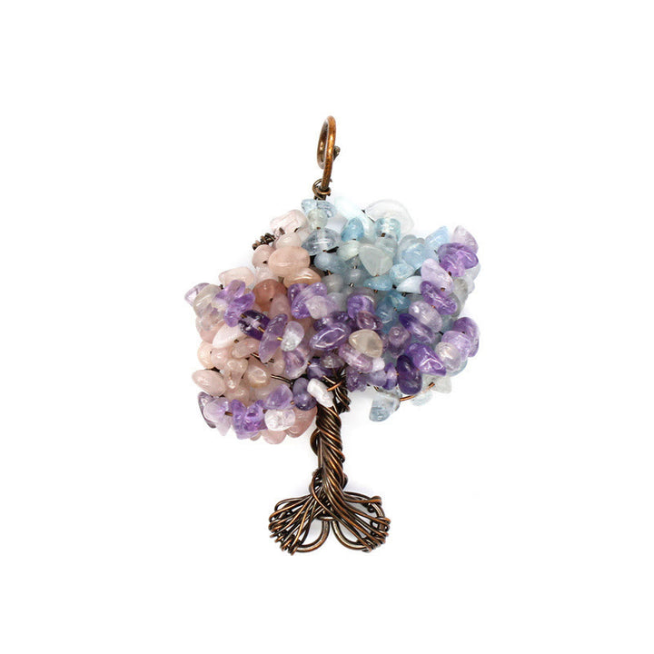 Olivenorma Crystal Gravel Chakra Tree Of Life Necklace Pendant