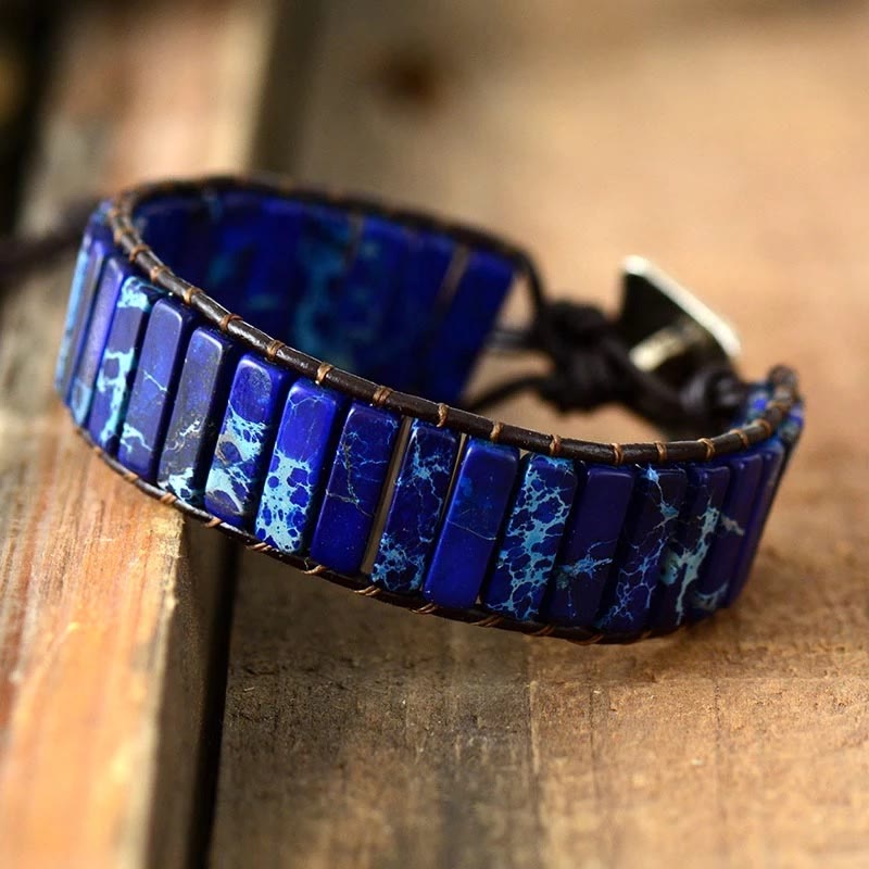 Olivenorma Emperor Stone Chakra Energy Bracelet  - Dark Blue Emperor Stone - image 2