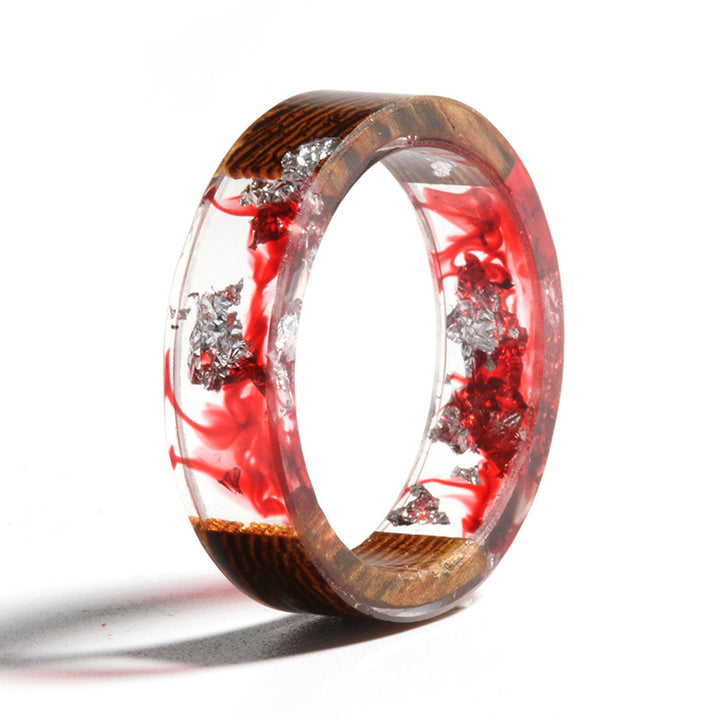 Olivenorma Intellectual & Optimistic - Handmade Wood Ring - Red - 11 - image 21