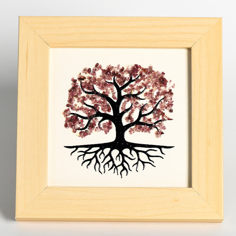 Olivenorma Natural Crystal Gravel Tree Of Life Photo Frame Decoration