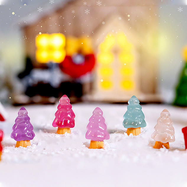 Olivenorma 5Pcs Crystal Mini Christmas Tree Sculpture Gemstone Decoration - image 6