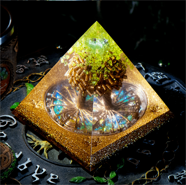 Olivenorma Tree Of Life Peridot Orgone Pyramid