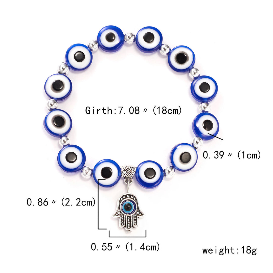 Olivenorma Evil Eye Hamsa Pendant Epoxy Zircon Bracelet