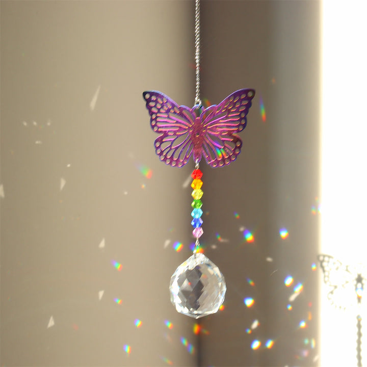 Olivenorma Clear Crystal Hanging Chakra Beads Wind Chime Suncatcher - Colorful Butterfly - image 37