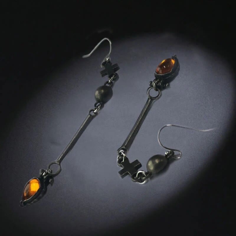 Olivenorma Tribe Water Drop Amber Stone Earrings